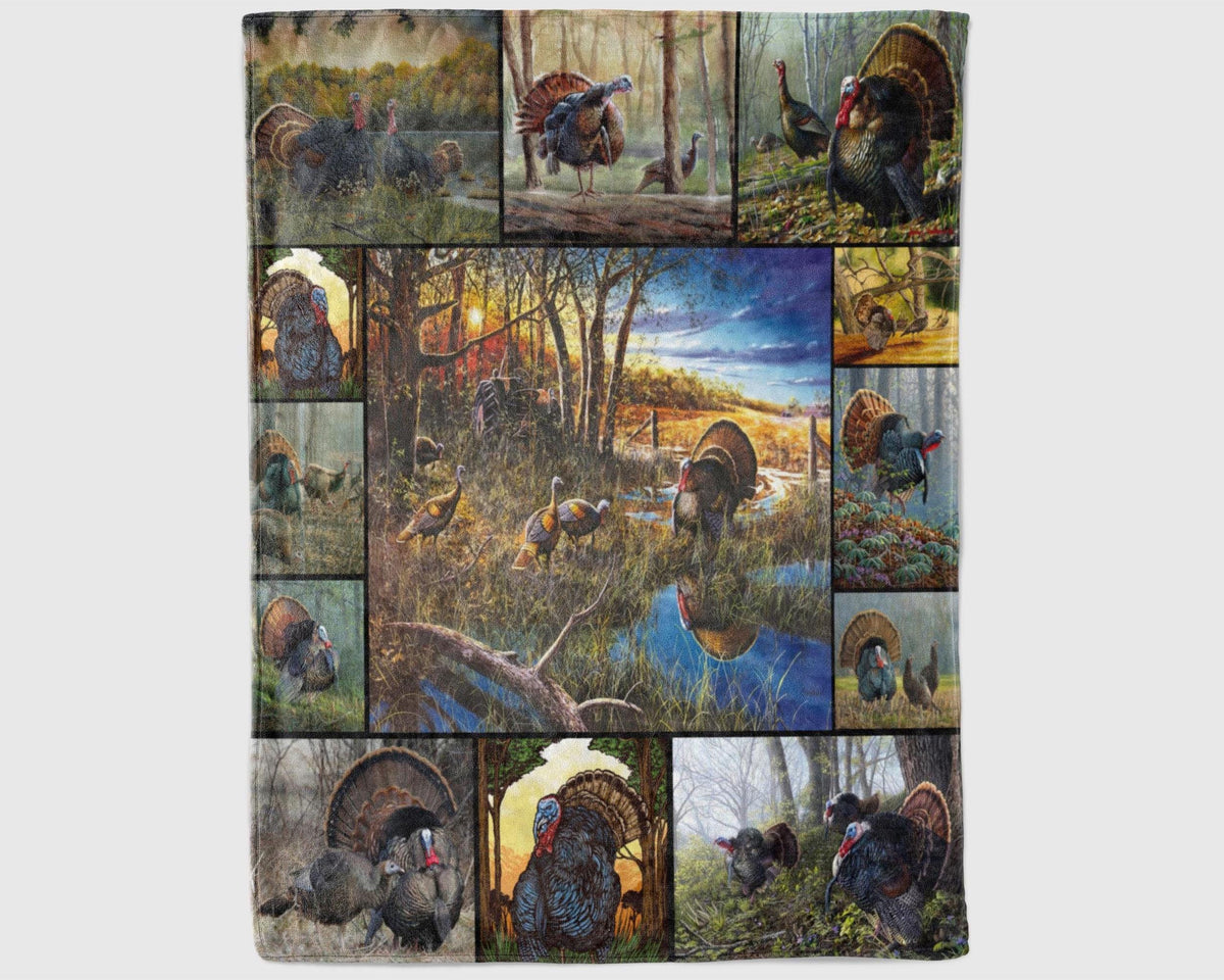 Vintage Turkey Hunting Blanket, Hunting Dad Blanket, Turkey Hunter Dad Blanket, Turkey Lover Blanket, Hunter Dad Blanket, Husband Blanket