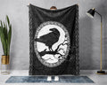 Viking Raven Blanket, Raven Baby Adult Blanket, Raven Fleece Sherpa Blanket, Viking Dad Blanket, Fathers Day Gift, Christmas Blanket