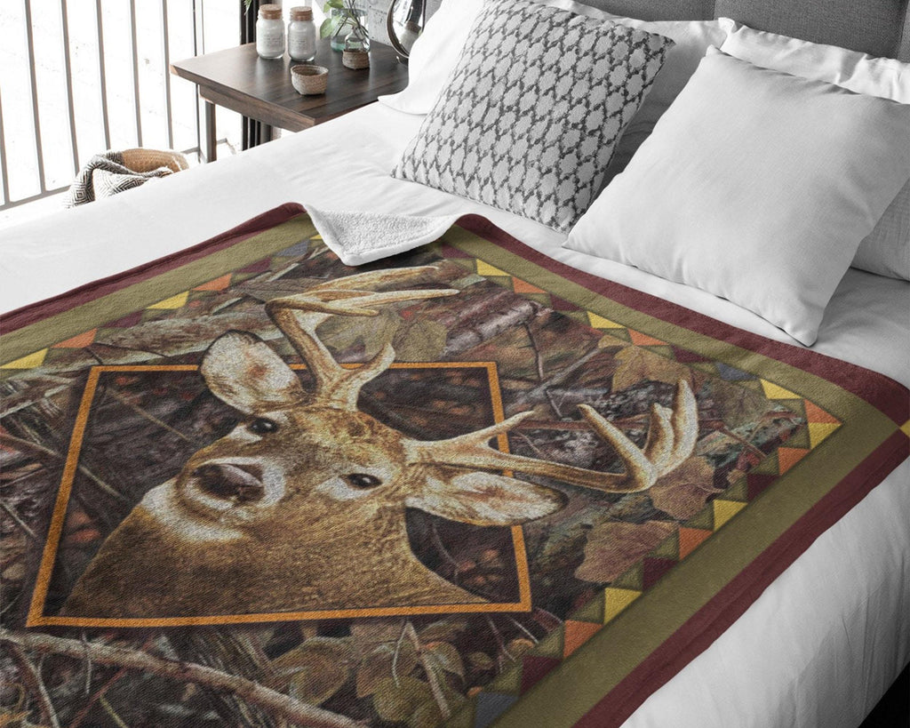 Vintage Deer Hunting Blanket, Deer Hunter Blanket, Deer Hunting Dad Blanket, Deer Lover Blanket, Hunting Dad Gift, Husband Blanket
