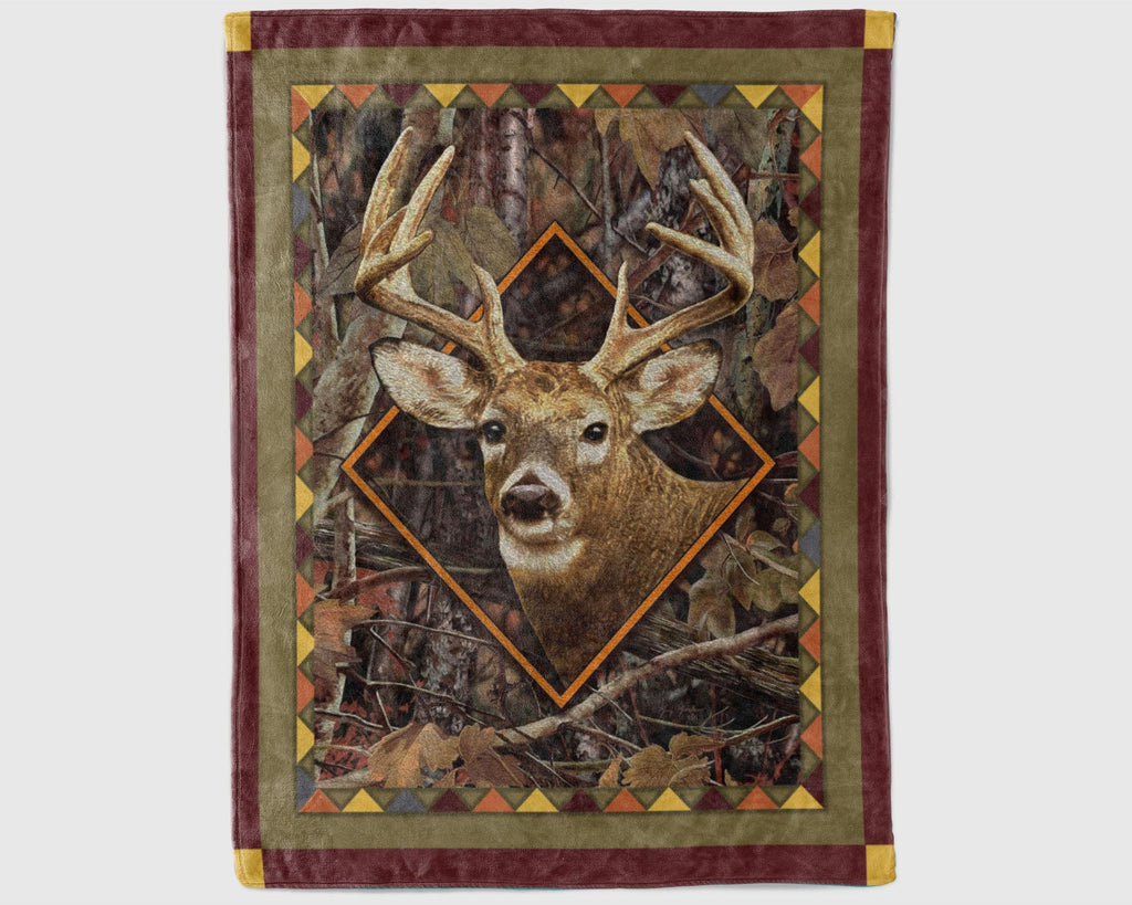 Vintage Deer Hunting Blanket, Deer Hunter Blanket, Deer Hunting Dad Blanket, Deer Lover Blanket, Hunting Dad Gift, Husband Blanket