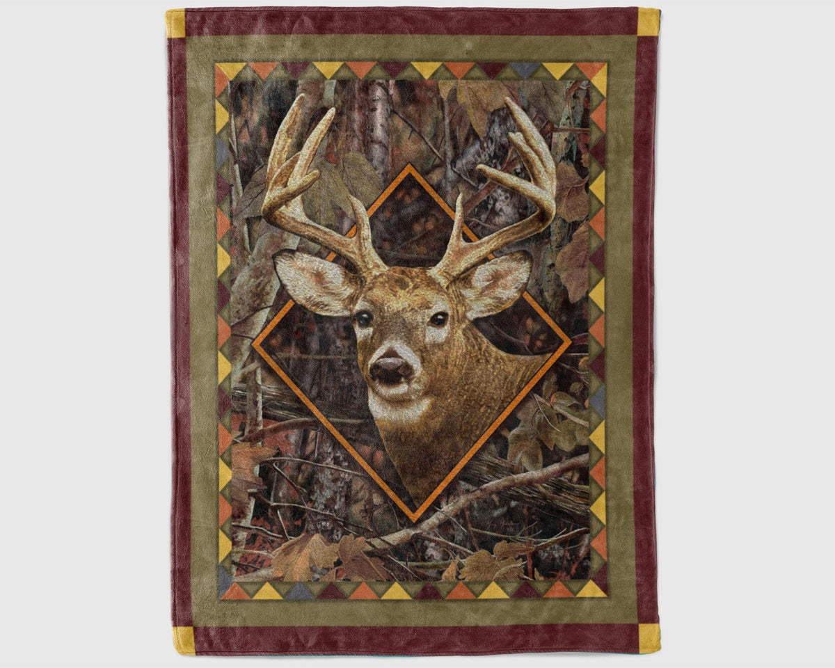 Vintage Deer Hunting Blanket, Deer Hunter Blanket, Deer Hunting Dad Blanket, Deer Lover Blanket, Hunting Dad Gift, Husband Blanket