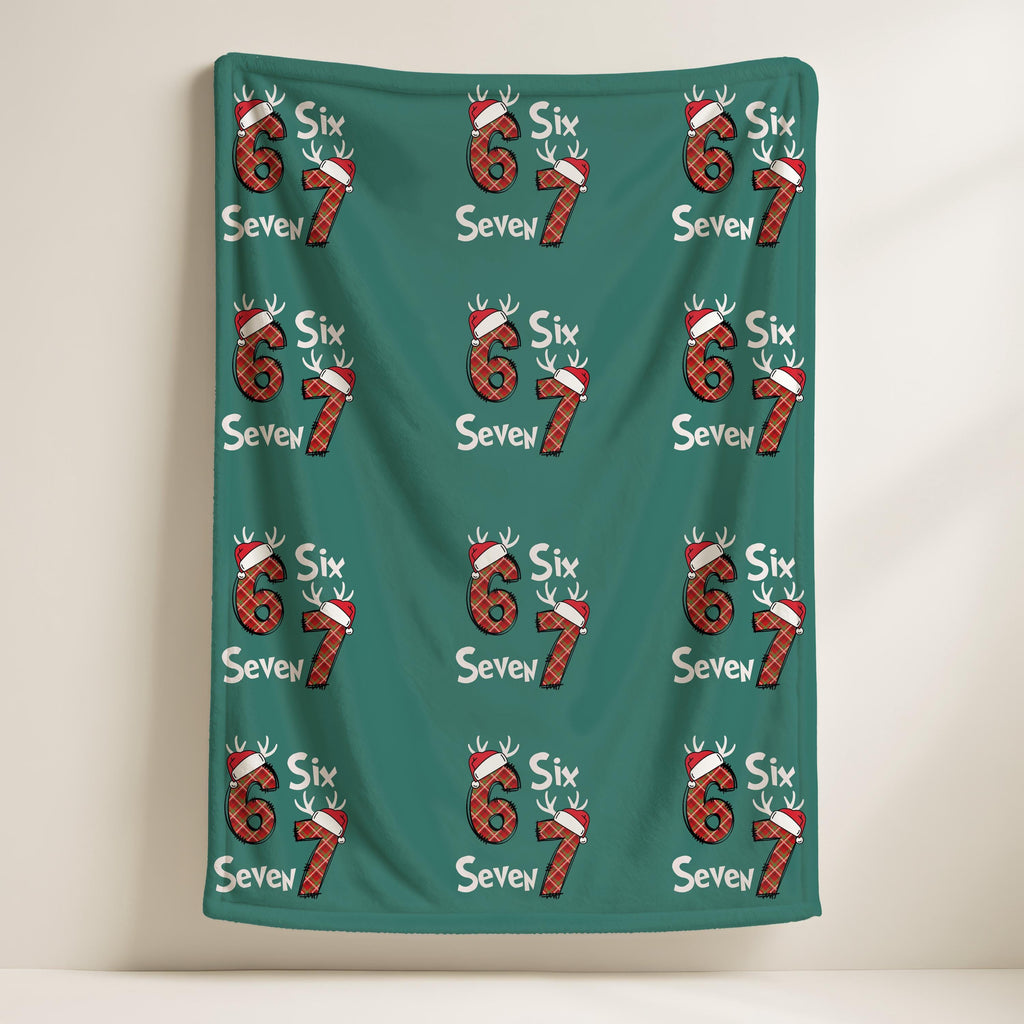 Funny 6 7 Throw Blanket, Cozy Holiday Decor, Perfect Gift for Christmas, 6 7 Meme Blanket, Christmas Meme Blanket, Teen Xmas Room Decor