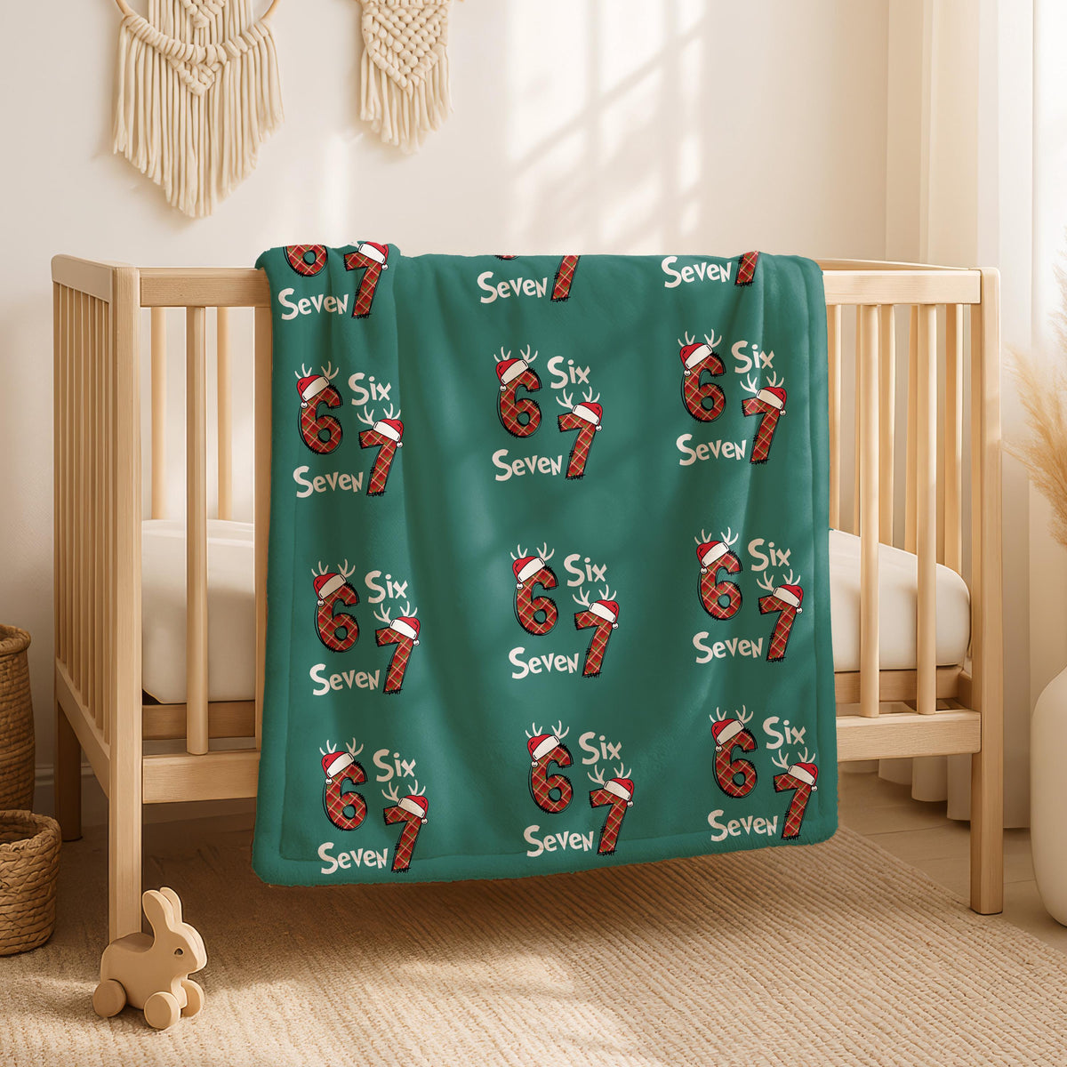 Funny 6 7 Throw Blanket, Cozy Holiday Decor, Perfect Gift for Christmas, 6 7 Meme Blanket, Christmas Meme Blanket, Teen Xmas Room Decor