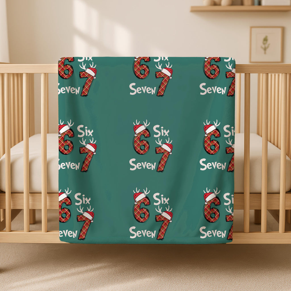 Funny 6 7 Throw Blanket, Cozy Holiday Decor, Perfect Gift for Christmas, 6 7 Meme Blanket, Christmas Meme Blanket, Teen Xmas Room Decor