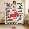 Lightning McQueen Blanket - Custom Name, Soft Kids Throw