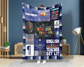 English Teacher Fleece Sherpa Blanket, English Language Blanket, English Lover Blanket, English Teacher Gift, Language Teacher Gift