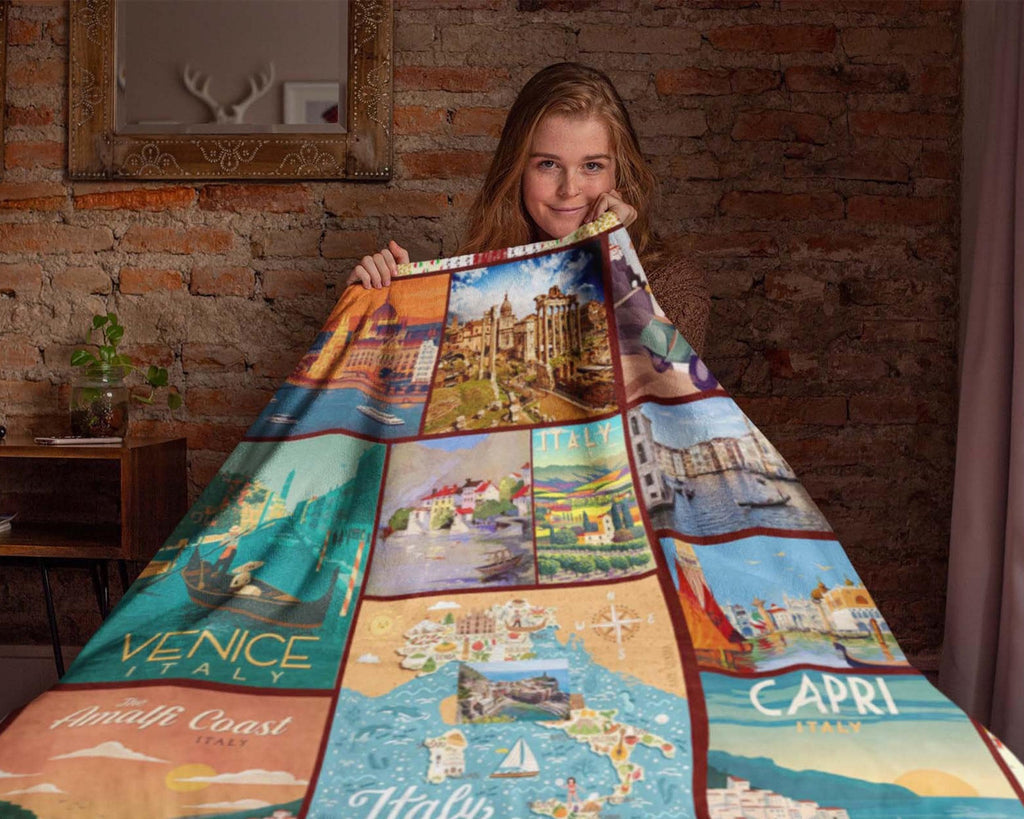 Italy Blanket, Venice Blanket, Capri Italy Blanket, Italian Blanket, Culture Blanket, Adventure Blanket, Traveler Blanket, Nature Blanket
