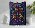 Colorful Butterfly Blanket, Butterfly Lover Blanket, Insect Blanket, Butterfly Fleece Sherpa Blanket, Flying Animal Blanket, Grandma Blanket