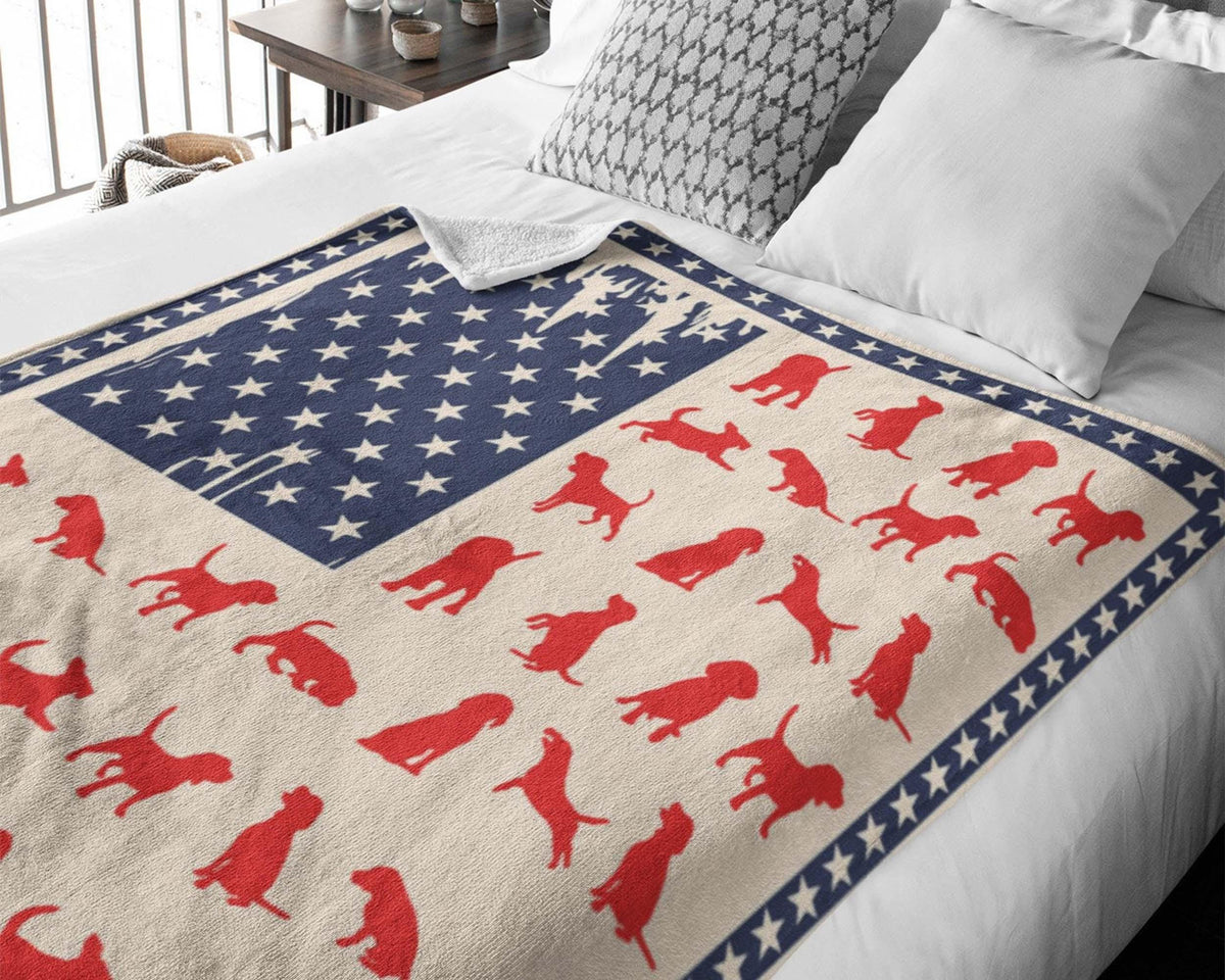 Beagle Flag Blanket, Beagle Mom Blanket, Patriotic Dog Mom Blanket, 4th July Blanket, Dog Lover Blanket, Beagle Owner Blanket, Dog Love Gift