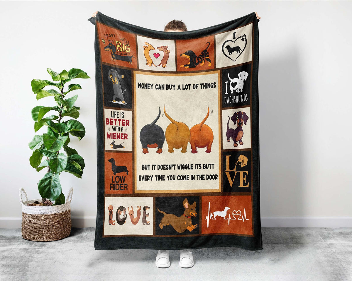 Dachshund Mom Blanket, Dachshund Dog Fleece Sherpa Blanket, Dachshund Lover Blanket, Dog Mom Blanket, Dog Lover Blanket, Dog Owner Blanket