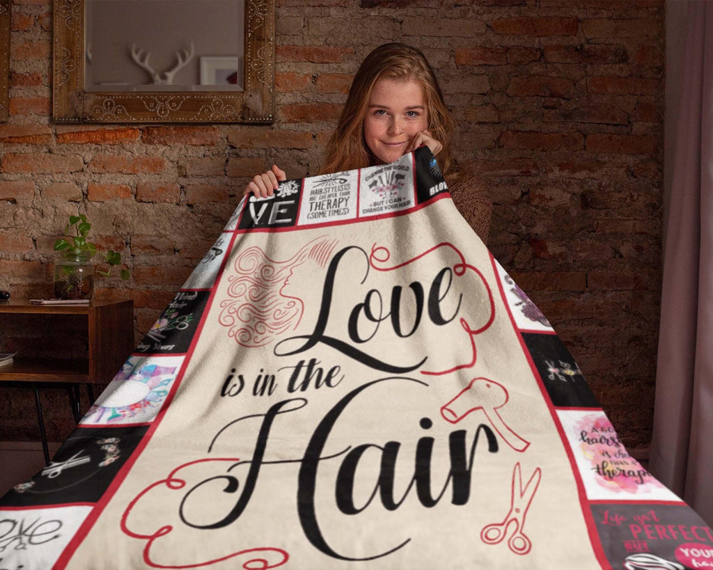 Love Hair Blanket, Hair Stylist Blanket, Hairdresser Blanket, Hair Life Blanket, Hair Hustler Blanket, Beautician Blanket, Hair Stylist Gift