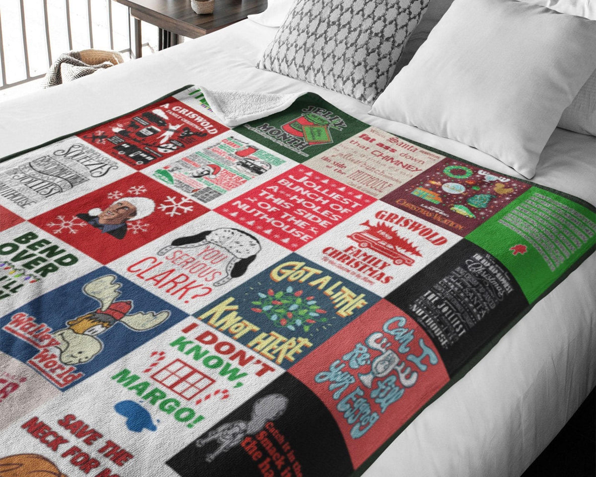 Christmas Vacation Blanket, Family Christmas Blanket, Funny Holiday Blanket, Christmas Movie Watching Blanket, Gift for Movie Lovers