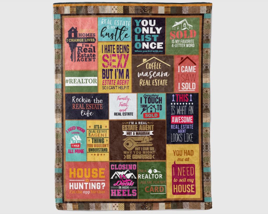 Real Estate Agent Blanket, Realtor Blanket, Real Estate Fleece Sherpa Blanket, Cool Realtor Gift, Real Estate Agent Gift, Housewarming Gifts