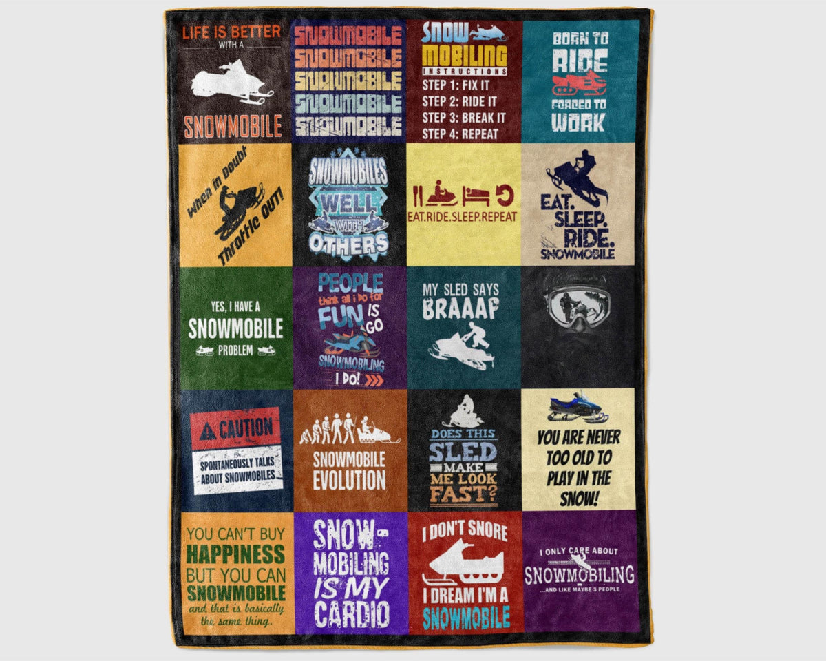 Snowmobile Blanket, Snowmobiling Blanket, Snowmobile Life Blanket, Motorcross Blanket, Skiing Blanket, Winter Sport Blanket, Christmas Gifts