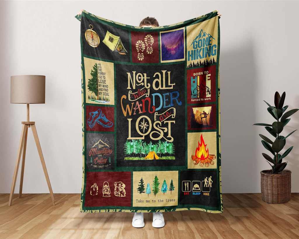 Not All Who Wander Are Lost Blanket, Hiking Blanket, Hiker Blanket, Wanderlust Blanket, Travel Blanket, Camper Blanket, Mountain Blanket