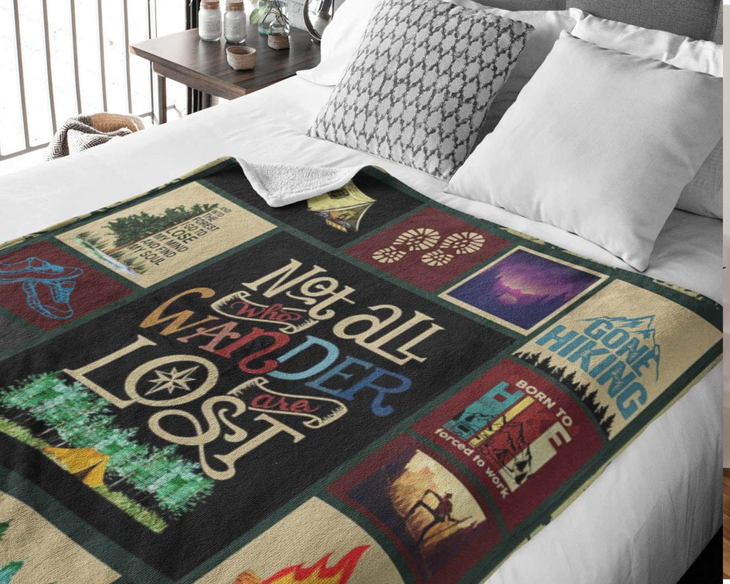 Not All Who Wander Are Lost Blanket, Hiking Blanket, Hiker Blanket, Wanderlust Blanket, Travel Blanket, Camper Blanket, Mountain Blanket