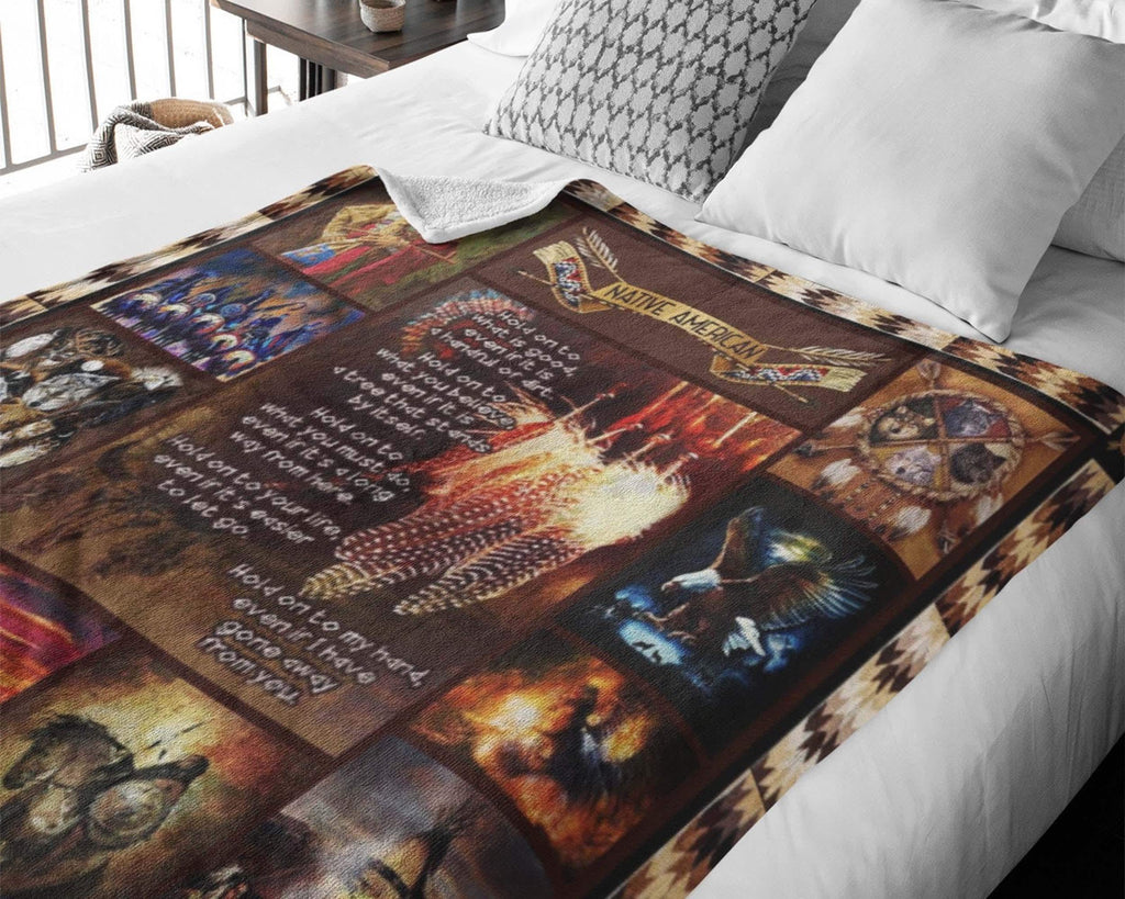 Hold On To What Is Good Native American Blanket, American Indian Blanket, Western Blanket, Grandma Blanket, Grandpa Blanket, Dad Blanket
