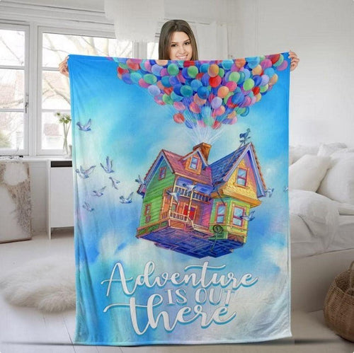 Adventure Is Out There Blanket, Up Movie Woven Blanket, Carl Ellie Up Blanket, Balloon House Woven Blanket, Sofa Throw