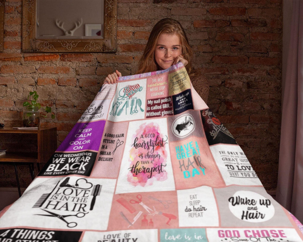 Hair Stylist Blanket, Hairdresser Fleece Sherpa Blanket, Hair Style Blanket, Hair Hustler Blanket, Beautician Blanket, Hair Stylist Gift