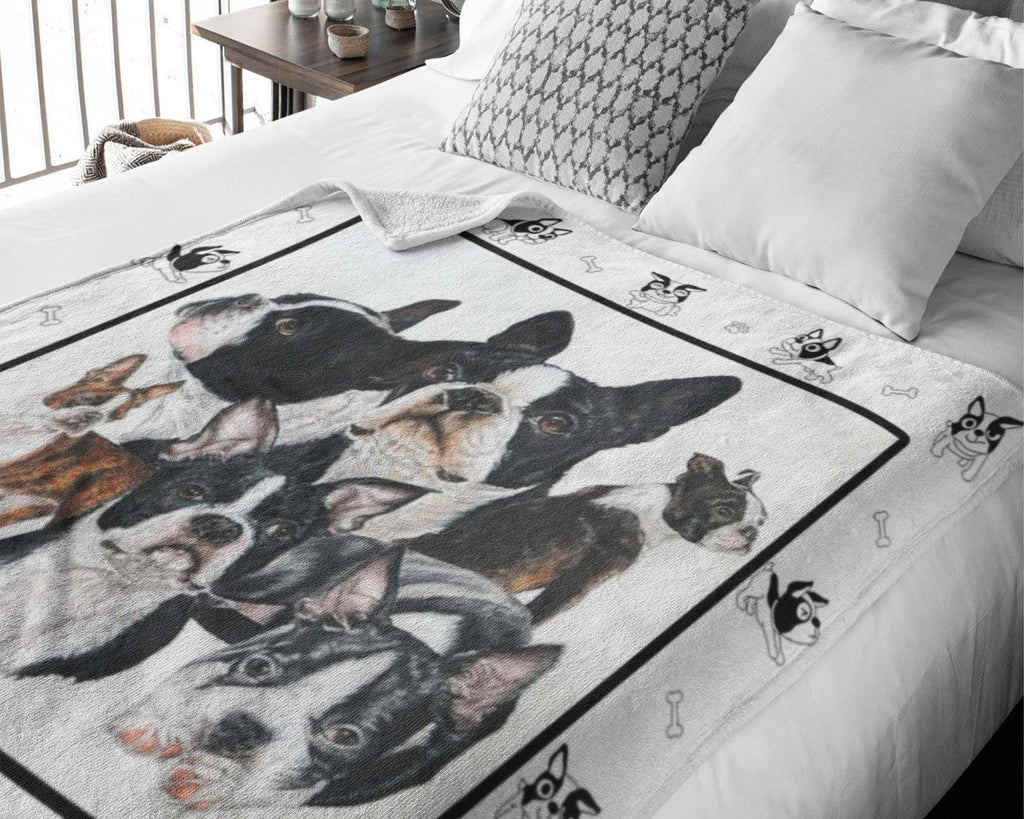 Cute Boston Terrier Blanket, Boston Terrier Lover Blanket, Dog Lover Blanket, Dog Mom Blanket, Dog Owner Blanket, Boston Terrier Mom Gift