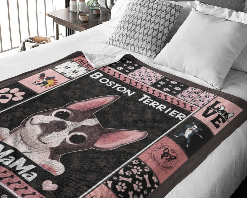 Boston Terrier Girl Blanket, Boston Terrier Dog Mom Blanket, Dog Lover Blanket, Dog Owner Blanket, Boston Terrier Mom Gift, Dog Mom Blanket
