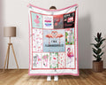 Pink Flamingo Blanket, Flamingoaholic Blanket, Flamingo Fleece Sherpa Blanket, Flamingo Lover Blanket, Cute Flamingo Blanket, Christmas Gift