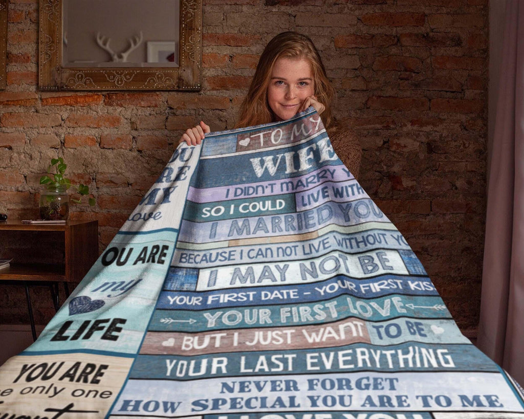 To My Wife Blanket, Love Letter Fleece Sherpa Blanket, Letter To Wife Blanket, Wife Blanket From Husband, Wife Birthday Gift, Christmas Gift