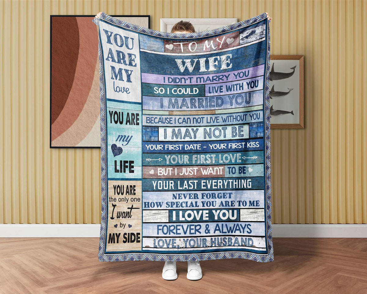 To My Wife Blanket, Love Letter Fleece Sherpa Blanket, Letter To Wife Blanket, Wife Blanket From Husband, Wife Birthday Gift, Christmas Gift