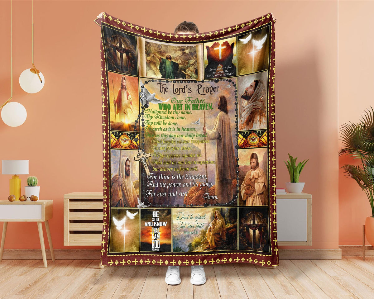 The Lord's Prayer Blanket, Jesus Blanket, Christian Blanket, God Blanket, Cross Blanket, Jesus Christ Blanket, Religious Blanket