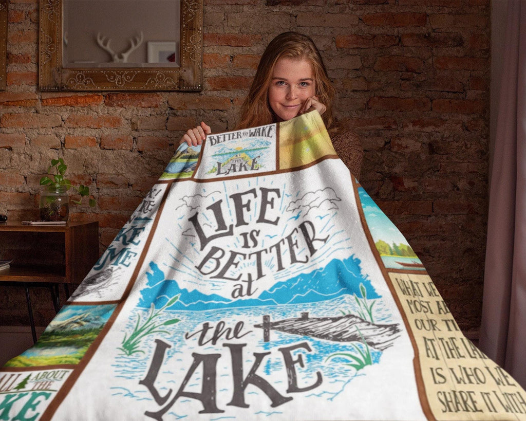 Lake Life Blanket, Life Is Better At The Lake Blanket, Lake Time Blanket, Lake Lover Blanket, Lakeaholic Blanket, Fishing Christmas Blanket