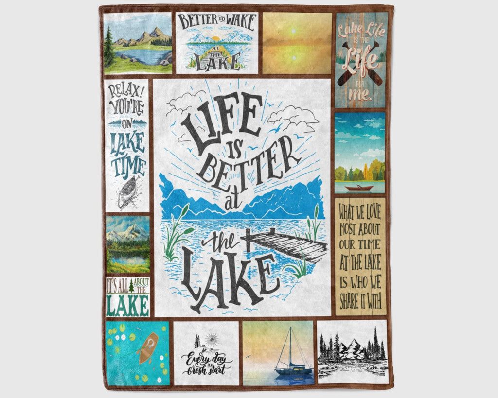 Lake Life Blanket, Life Is Better At The Lake Blanket, Lake Time Blanket, Lake Lover Blanket, Lakeaholic Blanket, Fishing Christmas Blanket
