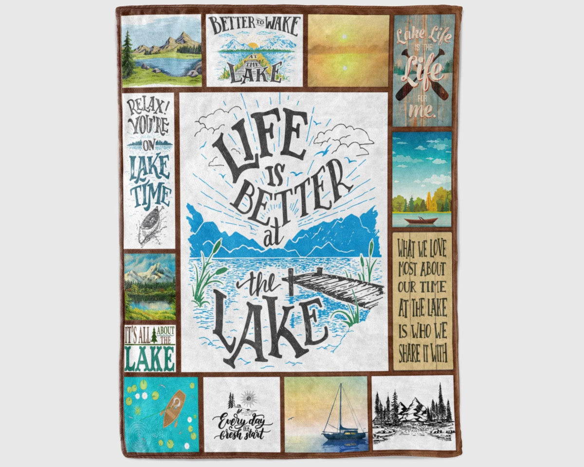 Lake Life Blanket, Life Is Better At The Lake Blanket, Lake Time Blanket, Lake Lover Blanket, Lakeaholic Blanket, Fishing Christmas Blanket