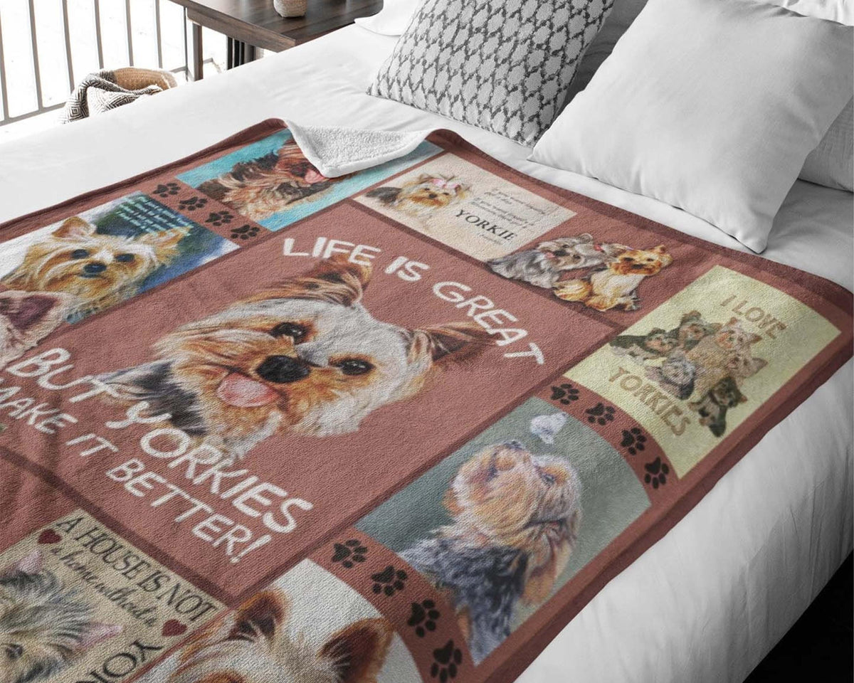 Yorkie Blanket, Yorkshire Terrier Blanket, Yorkshire Mom Blanket, Yorkie Lover Blanket, Yorkie Mom Blanket, Dog Lover Blanket, Yorkie Gift