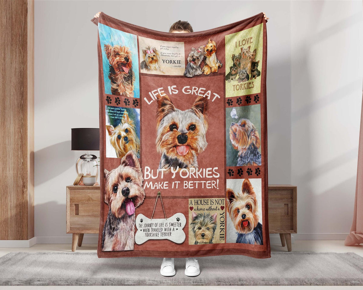 Yorkie Blanket, Yorkshire Terrier Blanket, Yorkshire Mom Blanket, Yorkie Lover Blanket, Yorkie Mom Blanket, Dog Lover Blanket, Yorkie Gift