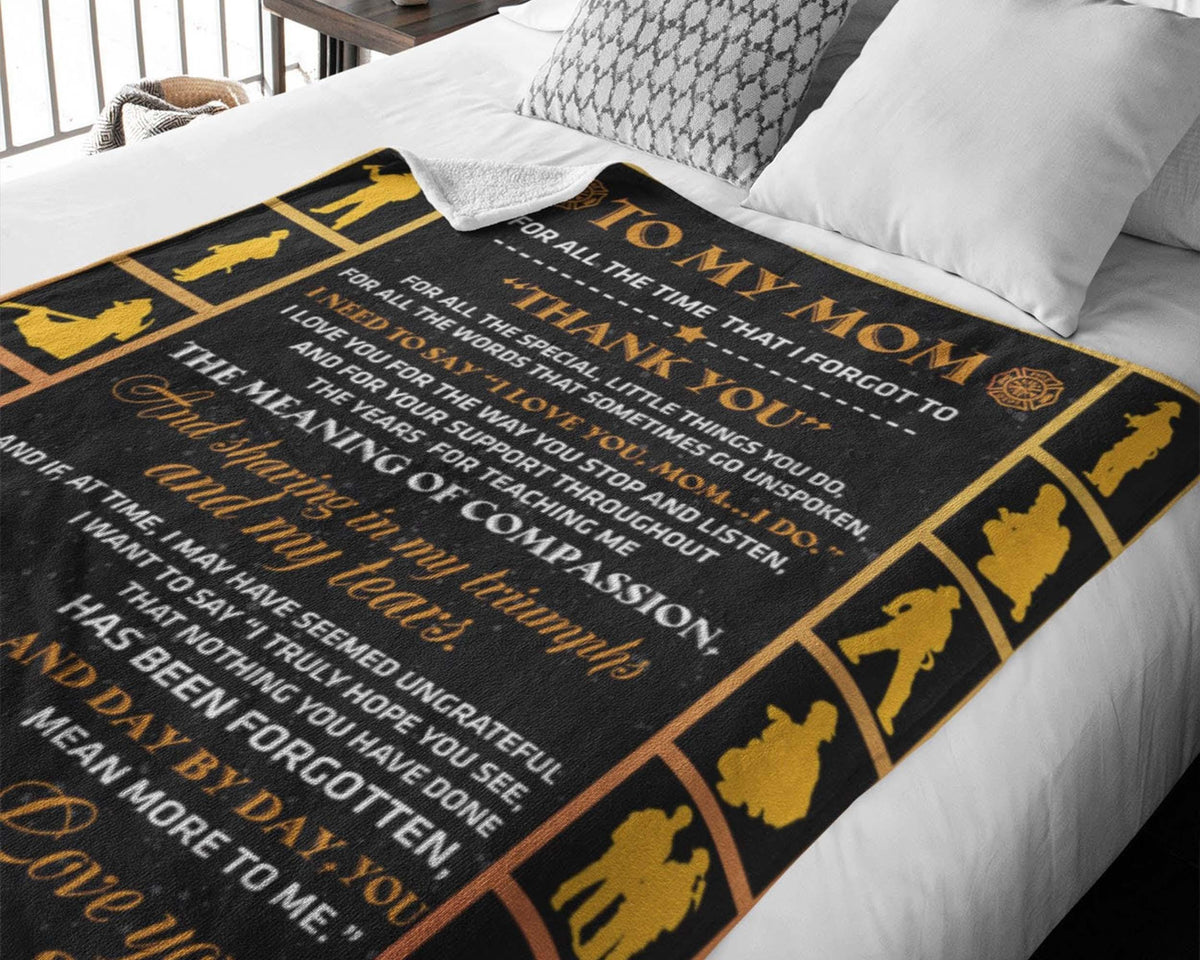 Firefighter Son Blanket, Letter To Firefighter Mom Blanket, Firefighter Blanket, Fireman Blanket, First Responder Blanket, Firefighter Gift