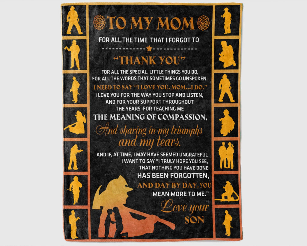 Firefighter Son Blanket, Letter To Firefighter Mom Blanket, Firefighter Blanket, Fireman Blanket, First Responder Blanket, Firefighter Gift