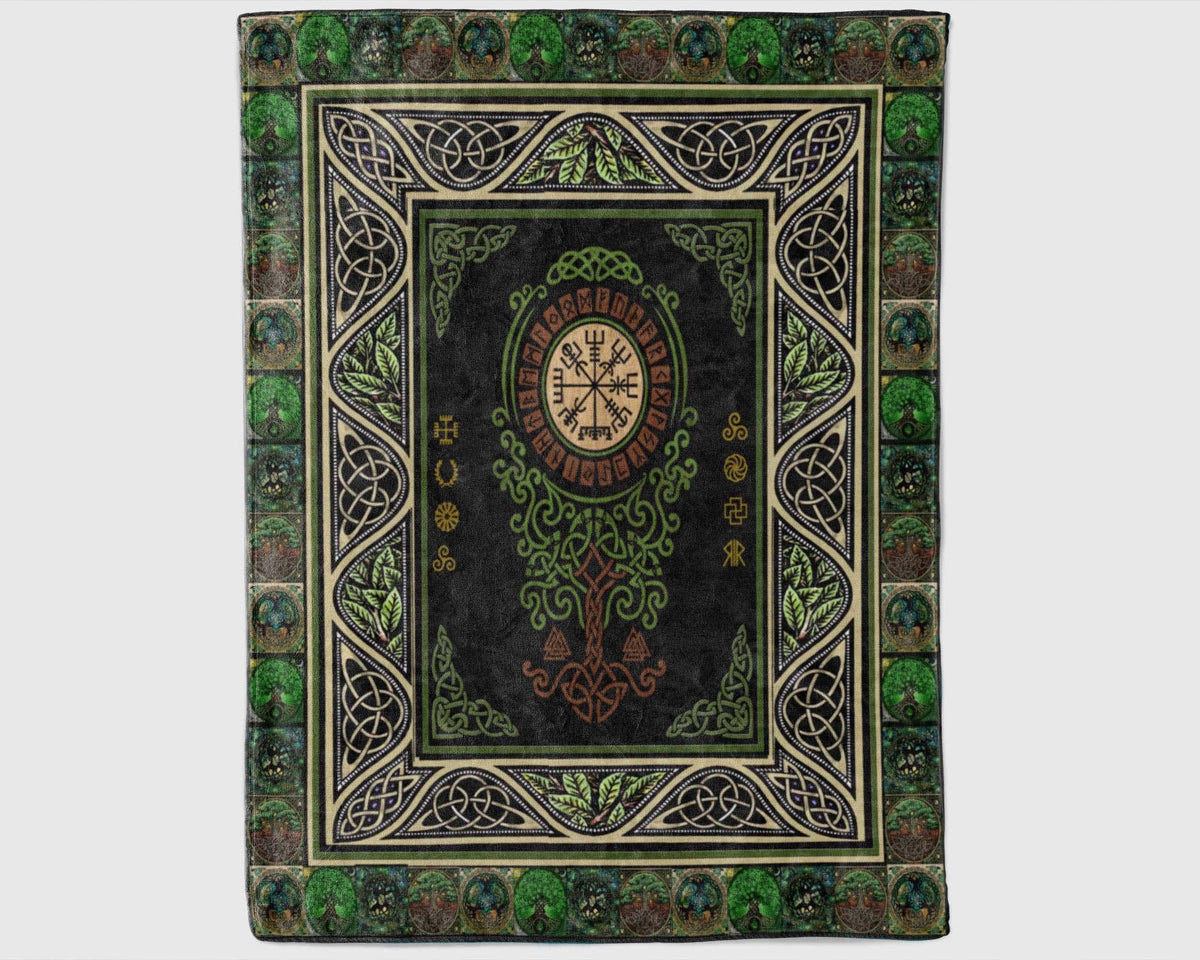 Tree Of Life Blanket, Green Celtic Blanket, Viking Blanket, Scottish Blanket, Irish Blanket, Shamrock Blanket, Scandinavian Blanket