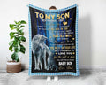 To My Son Wolf Dad Blanket, To My Son Blanket, Son Blanket From Dad, Letter To Son Blanket, Wolf Fleece Sherpa Blanket, Family Blanket