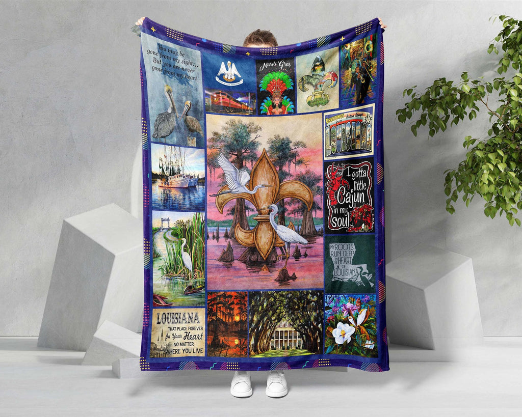 Louisiana State Blanket, LA State Blanket, Culture Blanket, Adventure Blanket, Traveler Blanket, Nature Lover Blanket, Christmas Blanket