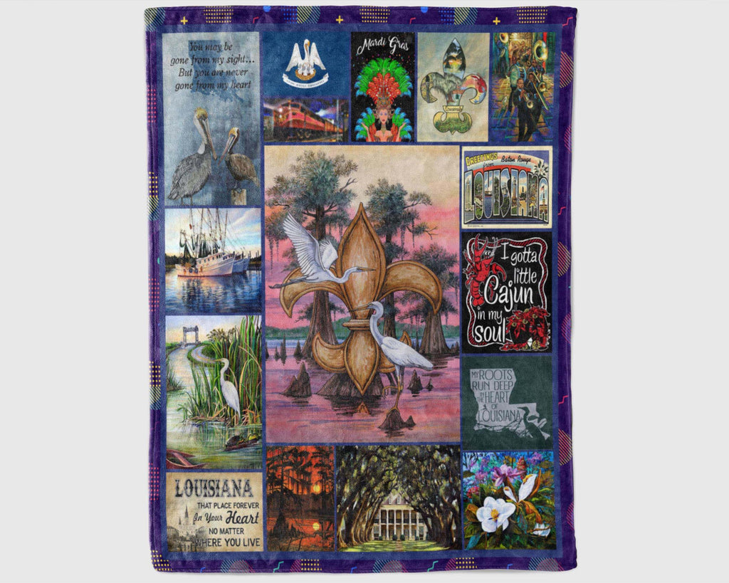 Louisiana State Blanket, LA State Blanket, Culture Blanket, Adventure Blanket, Traveler Blanket, Nature Lover Blanket, Christmas Blanket