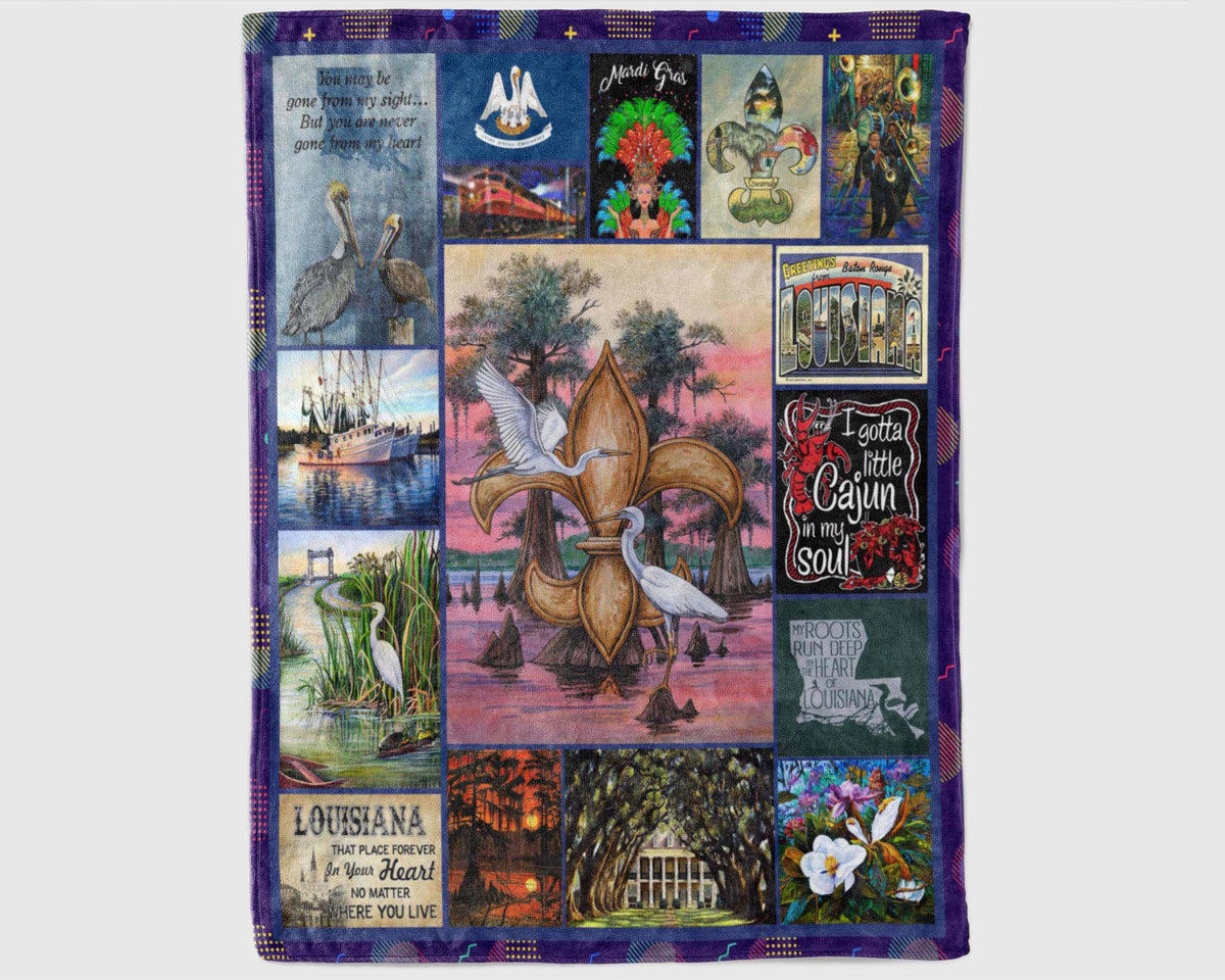 Louisiana State Blanket, LA State Blanket, Culture Blanket, Adventure Blanket, Traveler Blanket, Nature Lover Blanket, Christmas Blanket