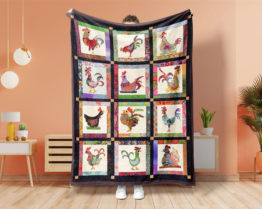 Chicken Farm Blanket, Rooster Blanket, Hen Blanket, Farmer Blanket, Farming Blanket, Farmer Dad Blanket, Farm Lover Blanket, Christmas Gifts