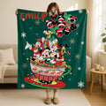 Custom Mickey Minnie Disney Christmas Blanket,Disneyland Mickey Santa Claus Christmas Couch Sofa Blanket,Kids Christmas Gift,XMas Holiday