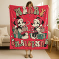 Merry Christmas Blanket, Mickey Mouse Xmas Blanket, Minnie Mouse Christmas Blanket,Disneyland Christmas Blanket,Mickey Minnie Blanket Gift