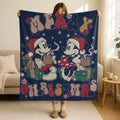 Customizable Mickey & Minnie Mouse Christmas Blanket, Vintage Hot Cocoa Christmas Blanket, Merry Christmas Disney Blanket, Disney Blanket