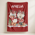 Minnie and Daisy Personalized Christmas Blanket, Personalized Minnie And Daisy Coquette Bow Blanket, Daisy Duck And Minnie Mouse Blanket