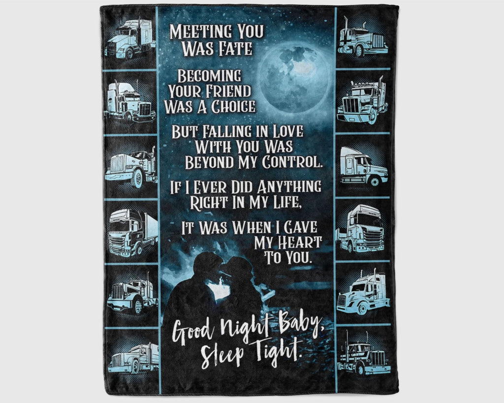 Trucker Couple Blanket, Truck Driver Blanket, Trucker Life Blanket, Trucker Wife Blanket, Truck Blanket, Anniversary Blanket, Christmas Gift