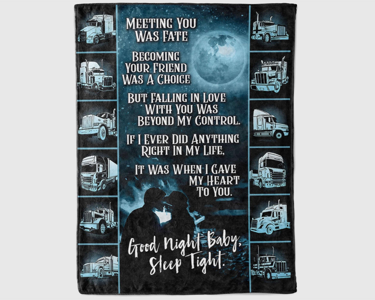 Trucker Couple Blanket, Truck Driver Blanket, Trucker Life Blanket, Trucker Wife Blanket, Truck Blanket, Anniversary Blanket, Christmas Gift