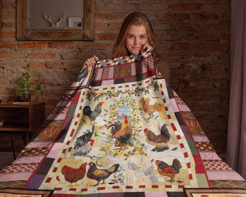 Vintage Rooster Blanket, Chicken Blanket, Farm Animal Blanket, Farmer Blanket, Farming Blanket, Farmer Dad Blanket, Farm Lover Blanket
