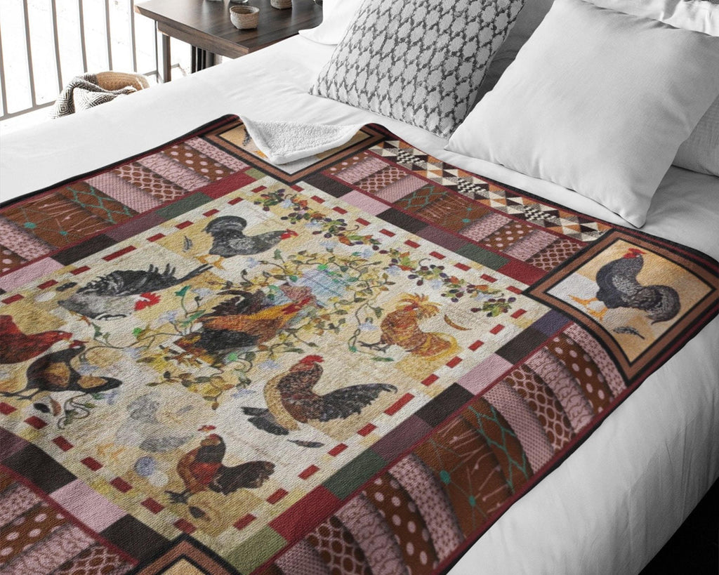 Vintage Rooster Blanket, Chicken Blanket, Farm Animal Blanket, Farmer Blanket, Farming Blanket, Farmer Dad Blanket, Farm Lover Blanket